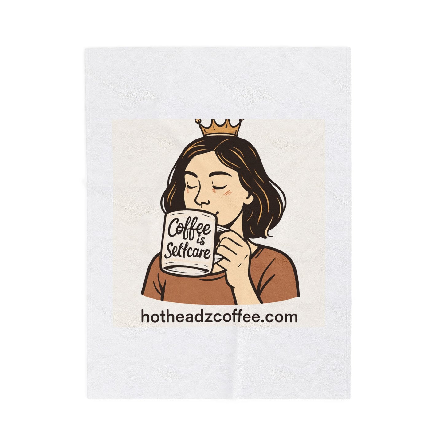 Velveteen Blanket — "Coffee Is Selfcare" Cozy Throw for Coffee Lovers